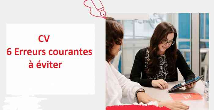 CV: 6 Erreurs courantes à éviter